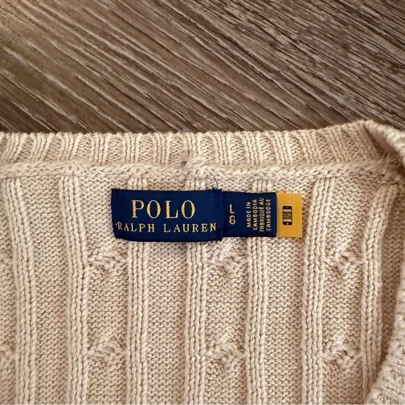 Polo Ralph Lauren Cable-Knit Cotton V-Neck Sweater - Picture 6 of 11